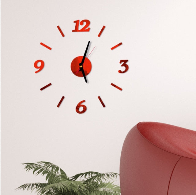3D Big Size Geometry Wall Clock Mirror Sticker DIY Brief Living Room Meetting Room Decor Art Mirror Kids Room Home Decor