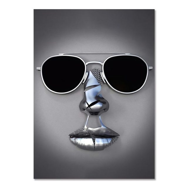 Metal Figure Statue Canvas Painting Romantic Abstract Posters Prints Wall Art Pictures Modern Living Room Decorations for Home