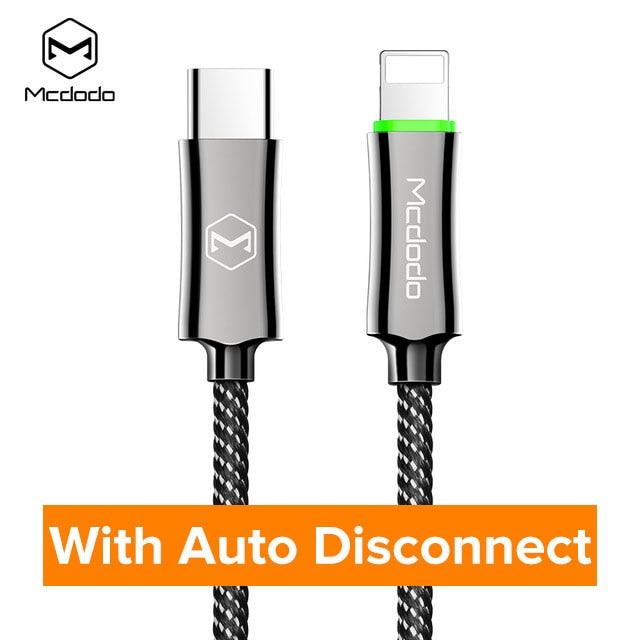 MCDODO Auto Disconnet USB Cable Fast Charging Mobile Phone Charger Data Cord For iPhone 12 11 Pro Max Xs Xr X 8 7 6s 6 Plus iPad
