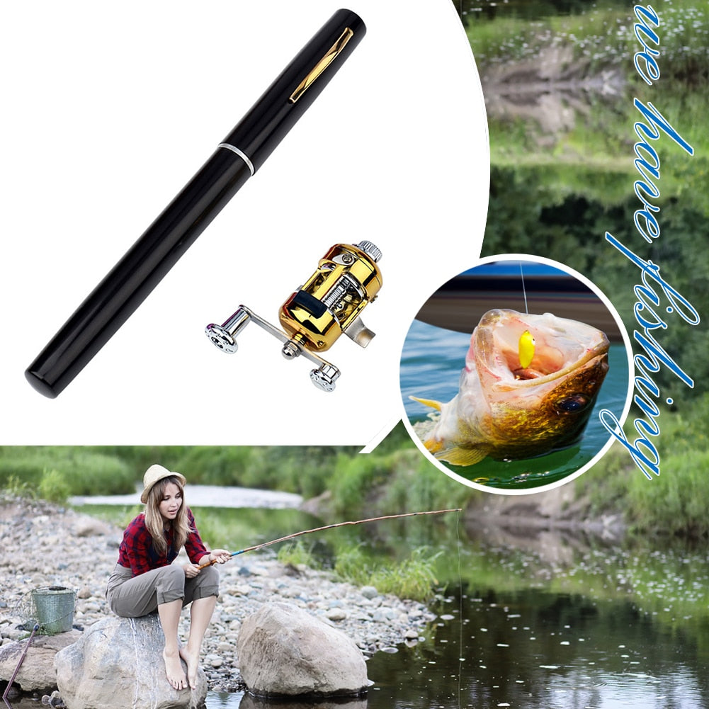 Portable Pocket Telescopic Mini Fishing Rod Pole Pen Shape Folded Fishing Rod Pole Pen Shape Folded River Lake Fishing Rod