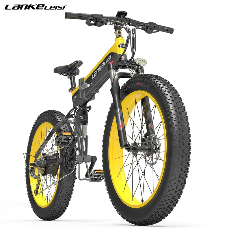 Lankeleisi 1000W Electric Bike  Fat Ebike Folding E Bike 48v  Electric Mountain Bicycle 26-Inch электрофетбайк  Grasa Bicicleta
