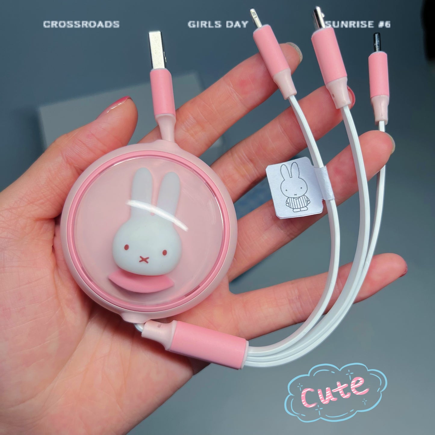 Miffy Retractable Charging Cable 3 in 1 USB C Cable for iPhone 13 14 Charger USB Type C Fast Charging for 14Pro  Samsung Xiaomi