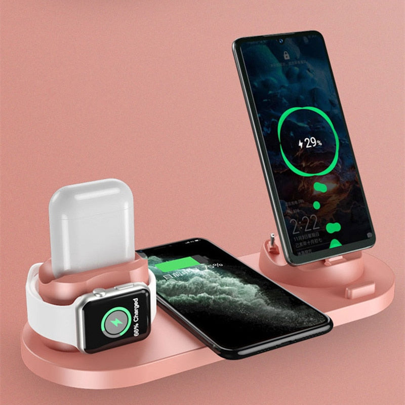 2022 Wireless Charger for iPhone 14 13 Fast Charger for iphone Fast Charging Pad for Apple Watch 6 in 1 Charging Dock Station