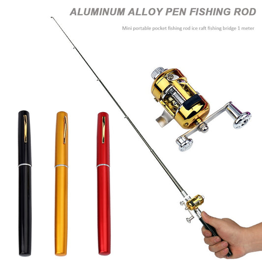 Portable Pocket Telescopic Mini Fishing Rod Pole Pen Shape Folded Fishing Rod Pole Pen Shape Folded River Lake Fishing Rod