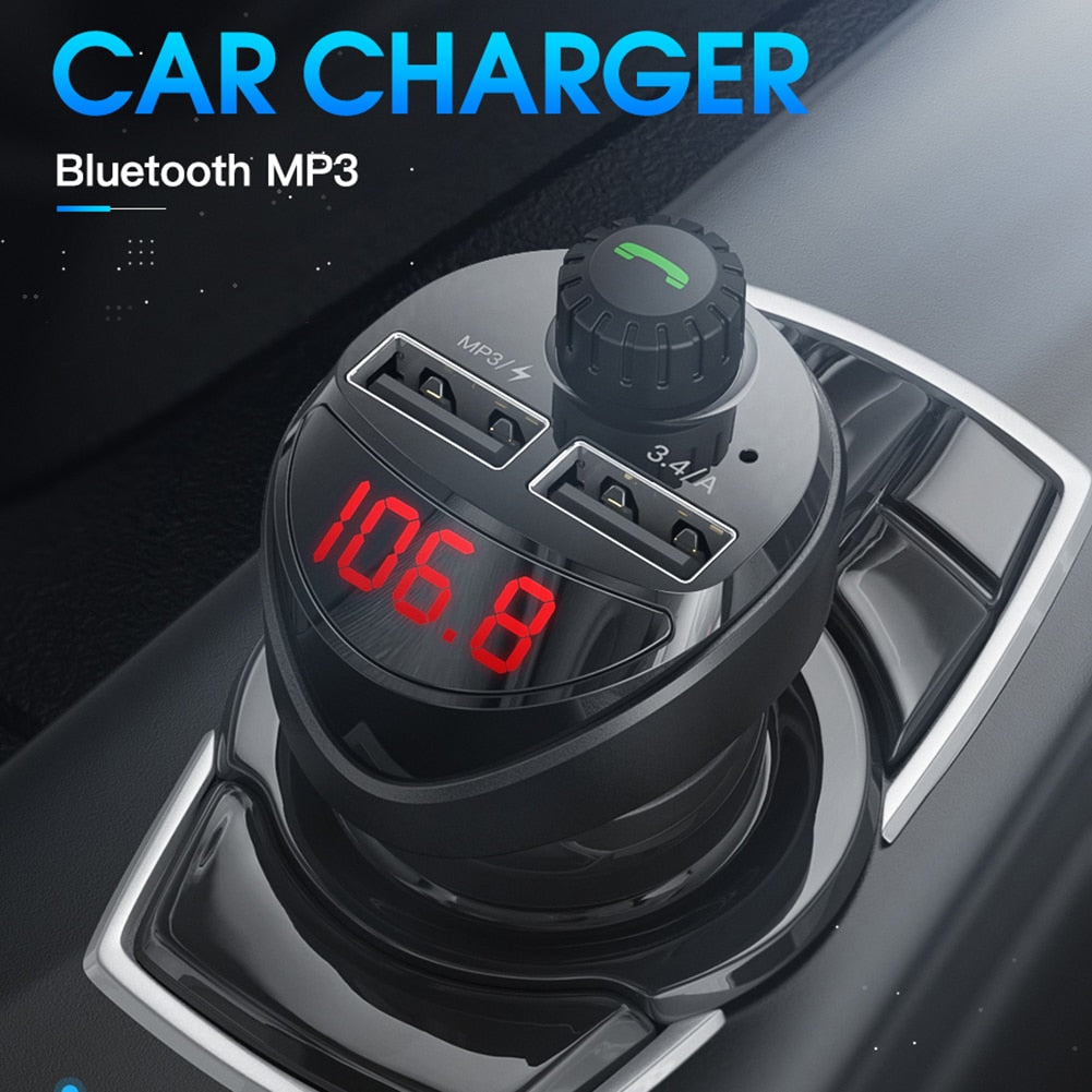Car Bluetooth-compatible 4.2 FM Transmitter FM Radio Adapter MP3 Player 3.4A USB Charger Dual USB Fast Charger Car Accessories