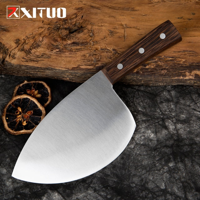 XITUO High quality Outdoor Kitchen Knife Blank Handmad Stainless Steel Blade Tool Multifunction Chef Chopping Boning Knife Sharp